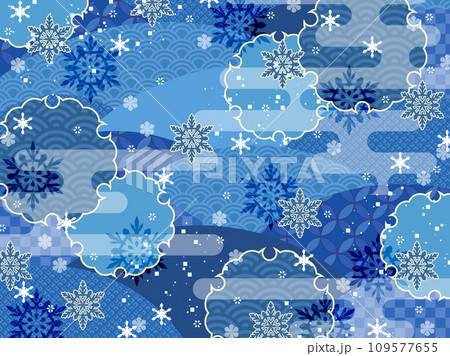 雪の和風柄 雪の和風柄 109577655