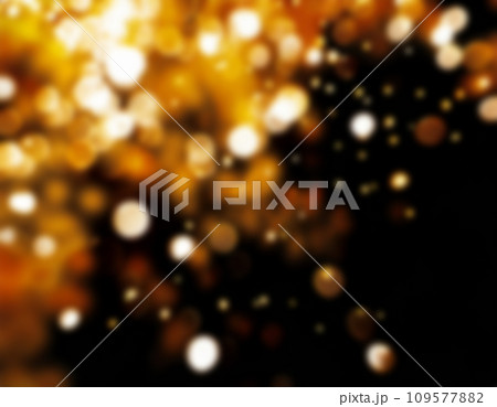 黒背景にゴールドの玉ボケが落ちている幻想的なイメージ AI生成画像 黒背景にゴールドの玉ボケが落ちている幻想的なイメージ AI生成画像 109577882