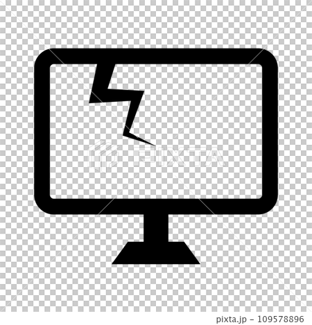 螢幕破裂的電腦圖示。向量。 109578896