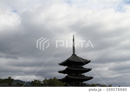 奈良興福寺の晩秋の風景 109578980