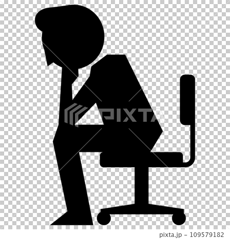 オフィスで考える男性 109579182