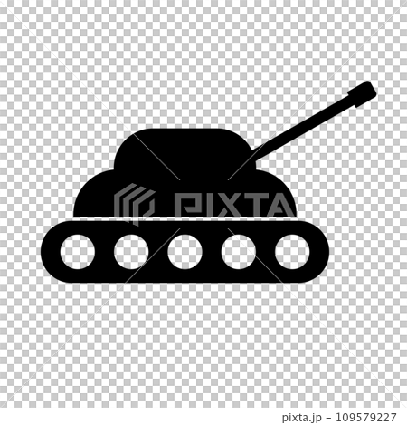 戦車のシルエットアイコン。軍事兵器。ベクター。 戦車のシルエットアイコン。軍事兵器。ベクター。 109579227