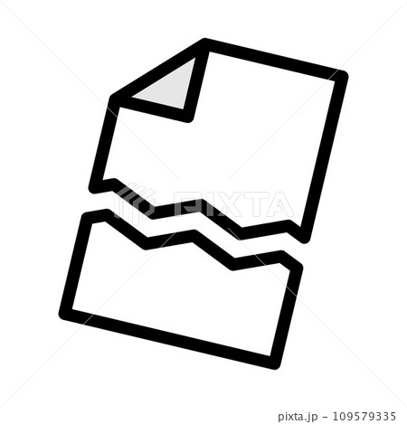 破れたファイルのアイコン。破損したファイル。ベクター。 破れたファイルのアイコン。破損したファイル。ベクター。 109579335