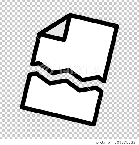 破れたファイルのアイコン。破損したファイル。ベクター。 破れたファイルのアイコン。破損したファイル。ベクター。 109579335