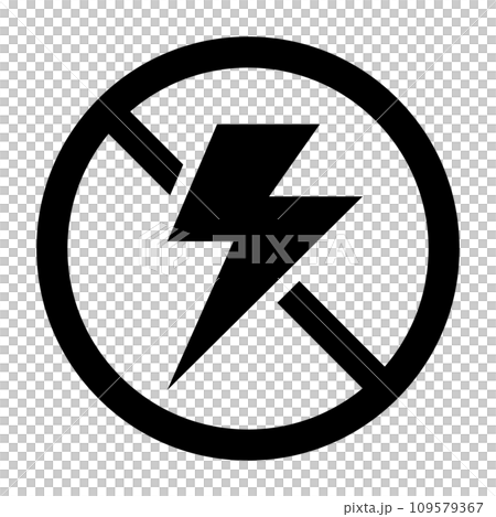 沒有電剪影圖標。向量。 109579367