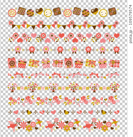 Valentine's Day Decorative Border Set Celebration Birthday Valentine's Day Decorative Border Set Celebration Birthday 109579574