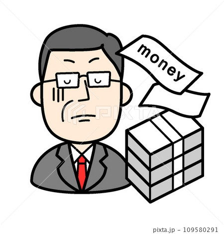 シンプルな人物イラスト　賄賂を受け取る政治家 109580291