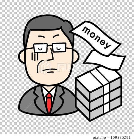 シンプルな人物イラスト　賄賂を受け取る政治家 109580291