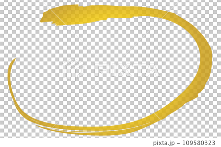 墨で描かれた金色の円マーク 墨で描かれた金色の円マーク 109580323