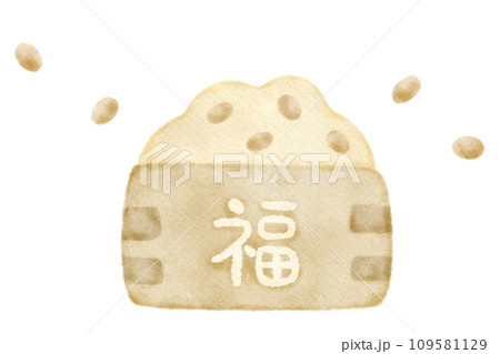 豆まきに使う升に入った大豆のイラスト素材 節分の日 豆まきに使う升に入った大豆のイラスト素材 節分の日 109581129