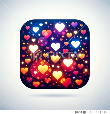 ハート形の光のアイコン 109581649