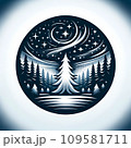 星空の下の冬の森アイコン 109581711
