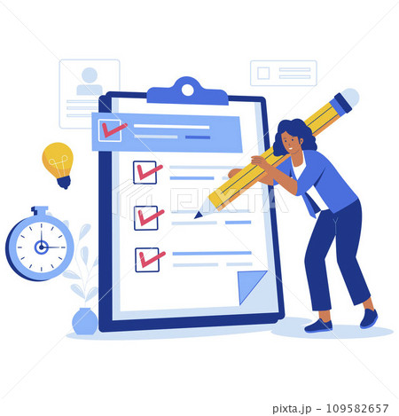 Checklist and checkmark ilustration 109582657