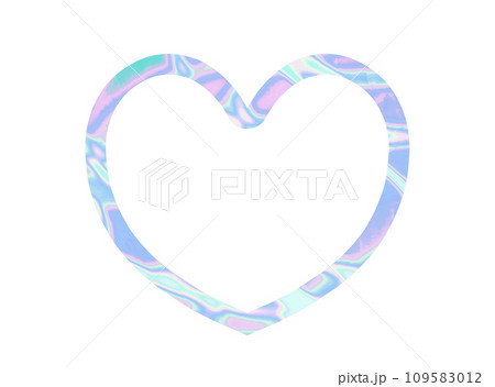 ホログラム風のハートのイラスト素材 109583012