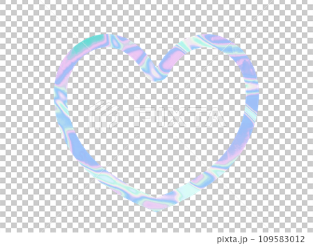 ホログラム風のハートのイラスト素材 109583012