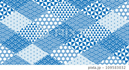 和柄　文様　水彩　背景	 109583032