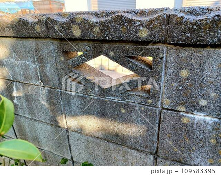 老朽化したブロック塀 109583395