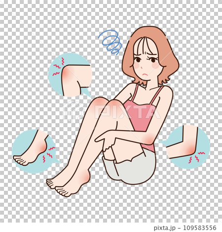 ひじ・ひざ・かかとのかさつき　女性 109583556