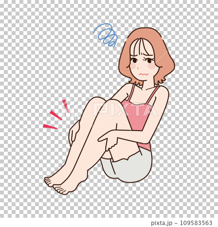 足のむくみに悩む女性 109583563