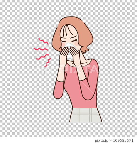 擤鼻涕的女人 109583571