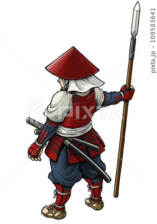 赤備えの足軽槍兵 109583641