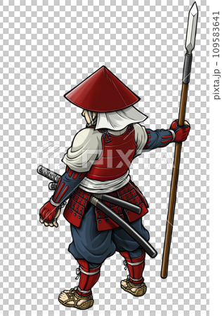 赤備えの足軽槍兵 109583641