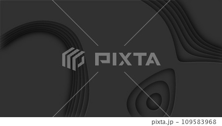 Black cutted abstract background pattern of lines and waves 109583968