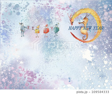 年賀素材　辰年　竜の落とし子 109584333