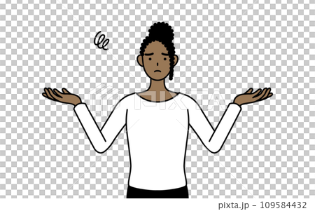African woman spreading her arms in trouble African woman spreading her arms in trouble 109584432