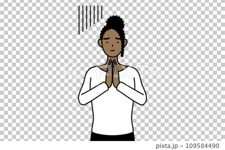 非洲婦女雙手合十在身前道歉 109584490