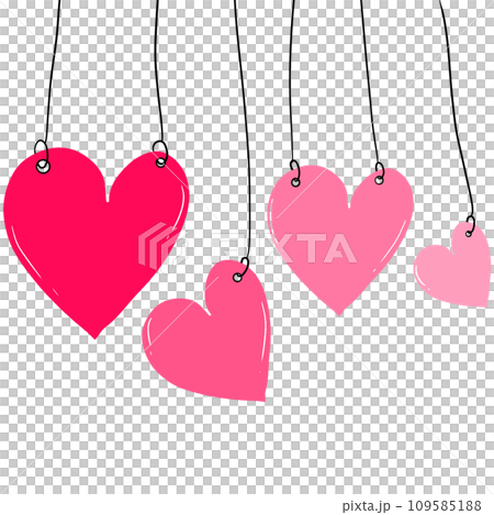 A pink heart shape tied to a string is hanging for decoration 109585188