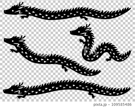 Dragon silhouette illustration set Dragon silhouette illustration set 109585486