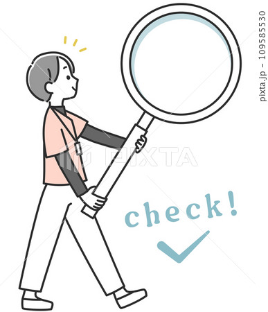 虫眼鏡を持った女性医療スタッフ 109585530