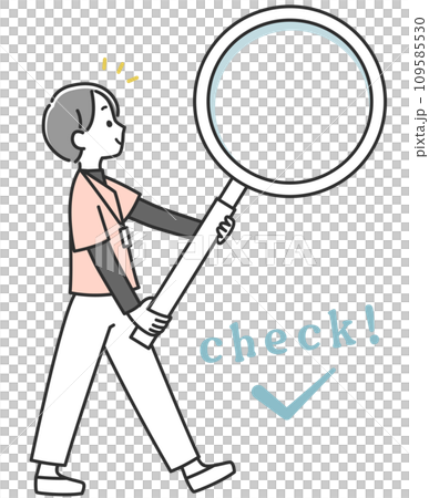 虫眼鏡を持った女性医療スタッフ 109585530