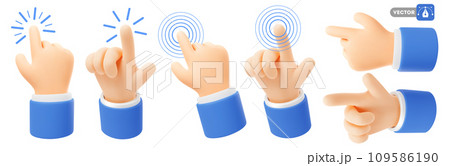 Set of 3D Realistic Icon of Hand 109586190