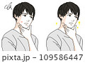 ニキビに悩む男性のビフォーアフターのイラスト2 109586447