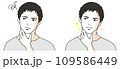 毛穴に悩む男性のビフォーアフターのイラスト3 109586449