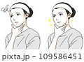 毛穴に悩む女性のビフォーアフターのイラスト1 109586451