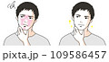 乾燥肌に悩む男性のビフォーアフターのイラスト3 109586457