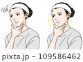 脂性に悩む女性のビフォーアフターのイラスト1 109586462