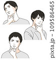 髭の剃り残しを気にする男性のイラスト 109586465