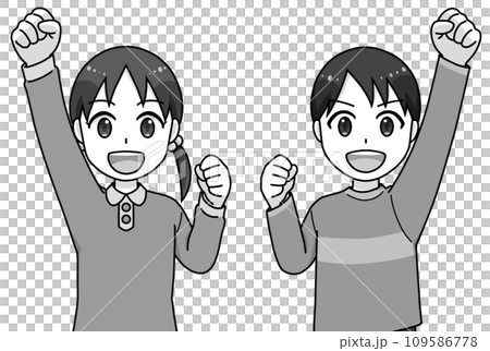 Boys and girls in guts pose Boys and girls in guts pose 109586778