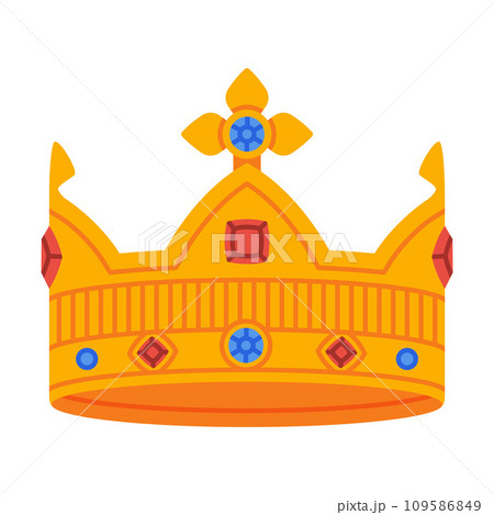 Golden Crown as Royal and Monarch Symbol Vector Illustration 109586849