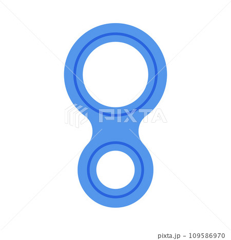 Blue Figure Eight Belay Device as Climbing Equipment Vector Illustration 109586970