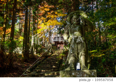 両子寺仁王像と紅葉 両子寺仁王像と紅葉 109587058