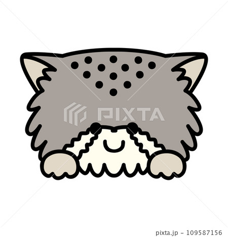 ひょっこり顔を出すかわいいマヌルネコ 109587156