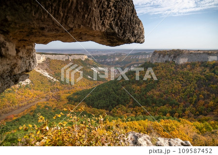 The autumn landscape of the mountain valley is an amazing, beautiful place at any time of the year. Hiking. Nature The autumn landscape of the mountain valley is an amazing, beautiful place at any time of the year. Hiking. Nature 109587452