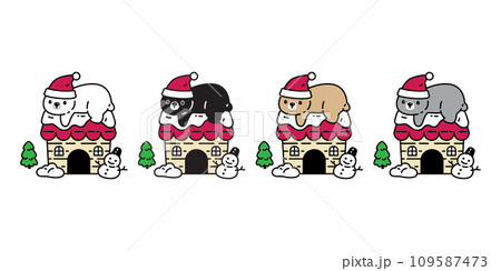 Bear polar christmas house santa claus hat icon vector pet character cartoon symbol tattoo illustration clip art isolated design Bear polar christmas house santa claus hat icon vector pet character cartoon symbol tattoo illustration clip art isolated design 109587473