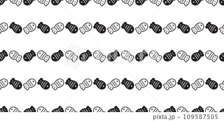 fish Seamless pattern taiyaki vector zigzag tuna salmon dolphin doodle icon cartoon ocean sea doodle gift wrapping paper tile background repeat wallpaper illustration scarf isolated pet animal design 109587505