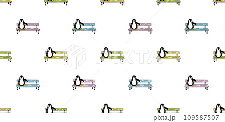 penguin seamless pattern sitting bench chair seat cartoon bird doodle gift wrapping paper tile background repeat wallpaper illustration isolated design penguin seamless pattern sitting bench chair seat cartoon bird doodle gift wrapping paper tile background repeat wallpaper illustration isolated design 109587507